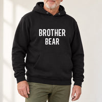 Brother Bear Iron-On Transfer, shown on a black hoodie
