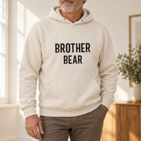 Brother Bear Iron-On Transfer, shown on a natural hoodie