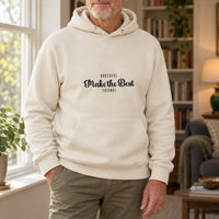 Brothers Make The Best Friends Iron-On Transfer - Sibling Design, shown on a natural hoodie