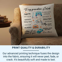 Personalised Grandson Cushion – Custom Kids Cushion with Playful Car & Stars Design