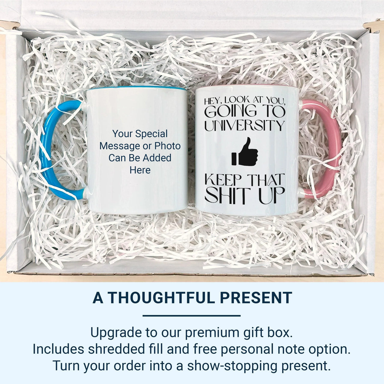 University Student Mug – Funny Motivational Coffee Cup With Coloured Handle