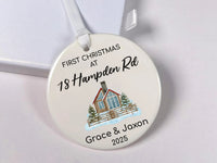 New Home Christmas Ornament - Painted House Keepsake with Address & Names 2025