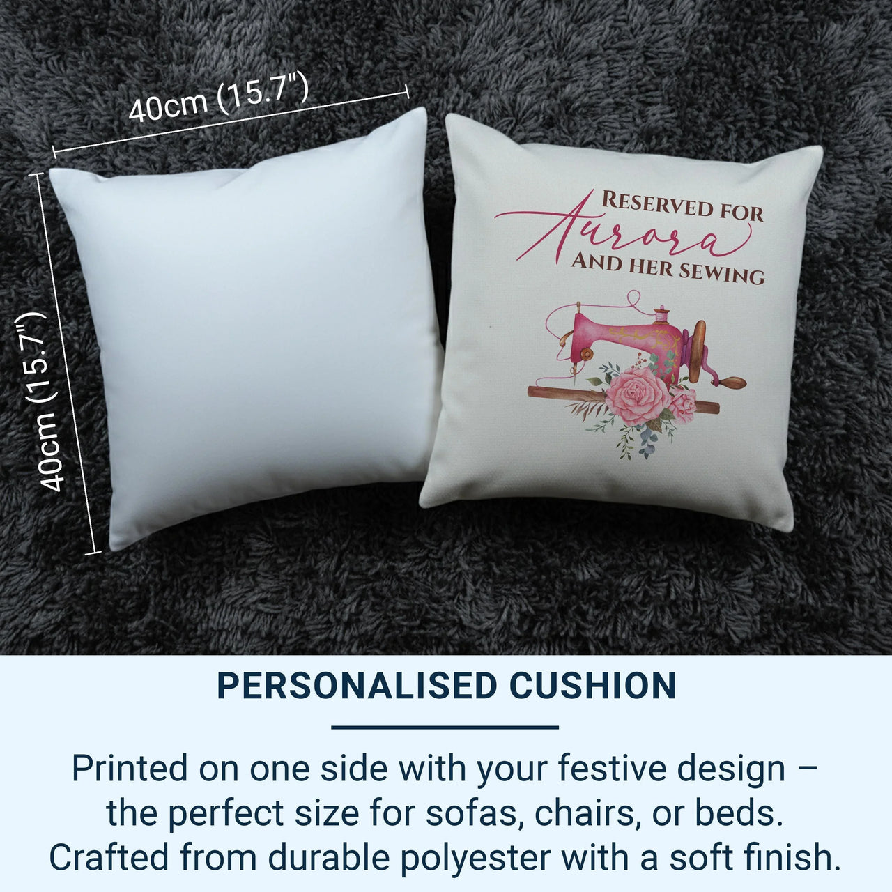 Personalised Sewing Cushion – Comfortable Vintage Sewing Pillow With Custom Name Embroidery DENMARY