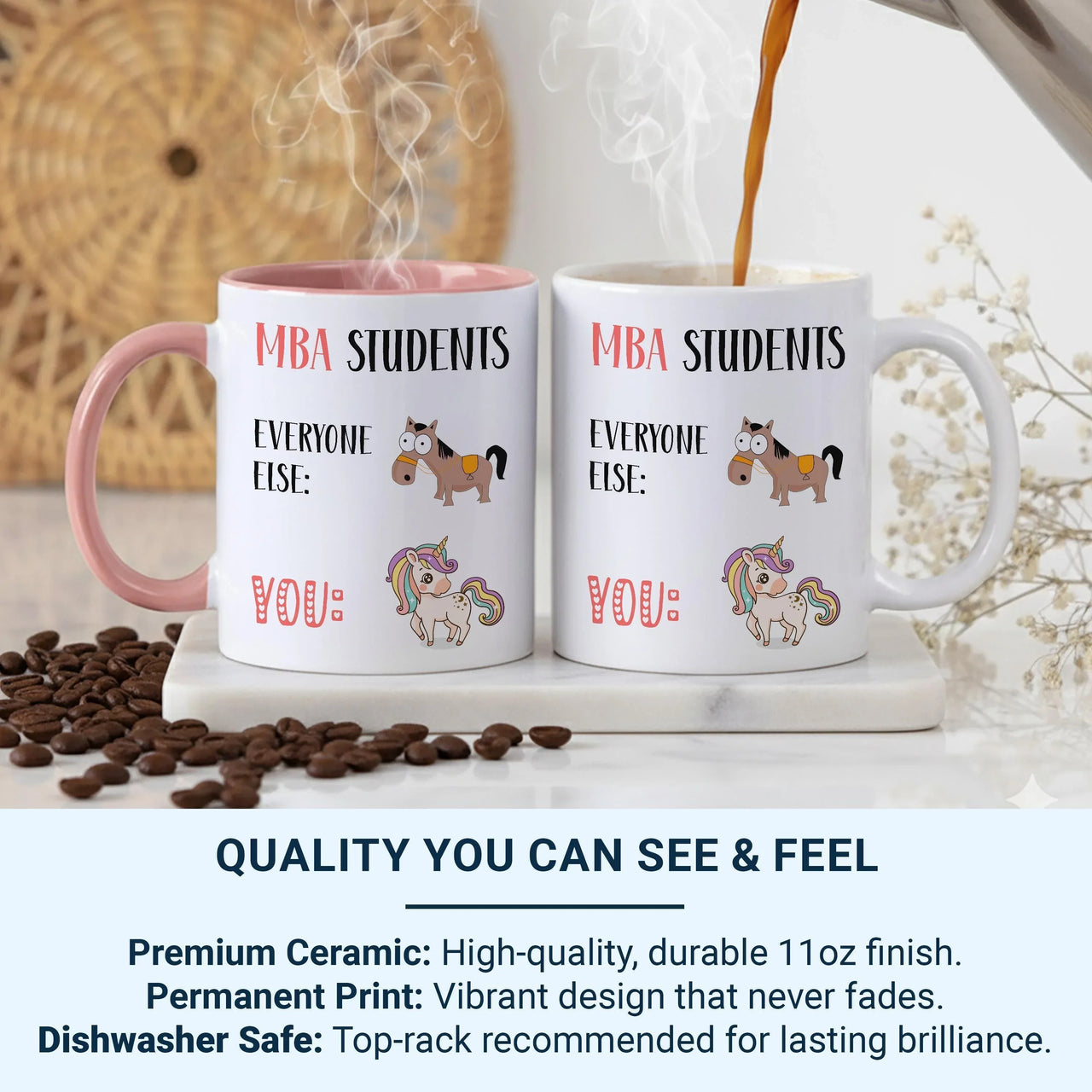 MBA Student Unicorn Mug – Funny Business School Graduation Gift – One_of_a_Kind “You vs Everyone” Design for MBAs