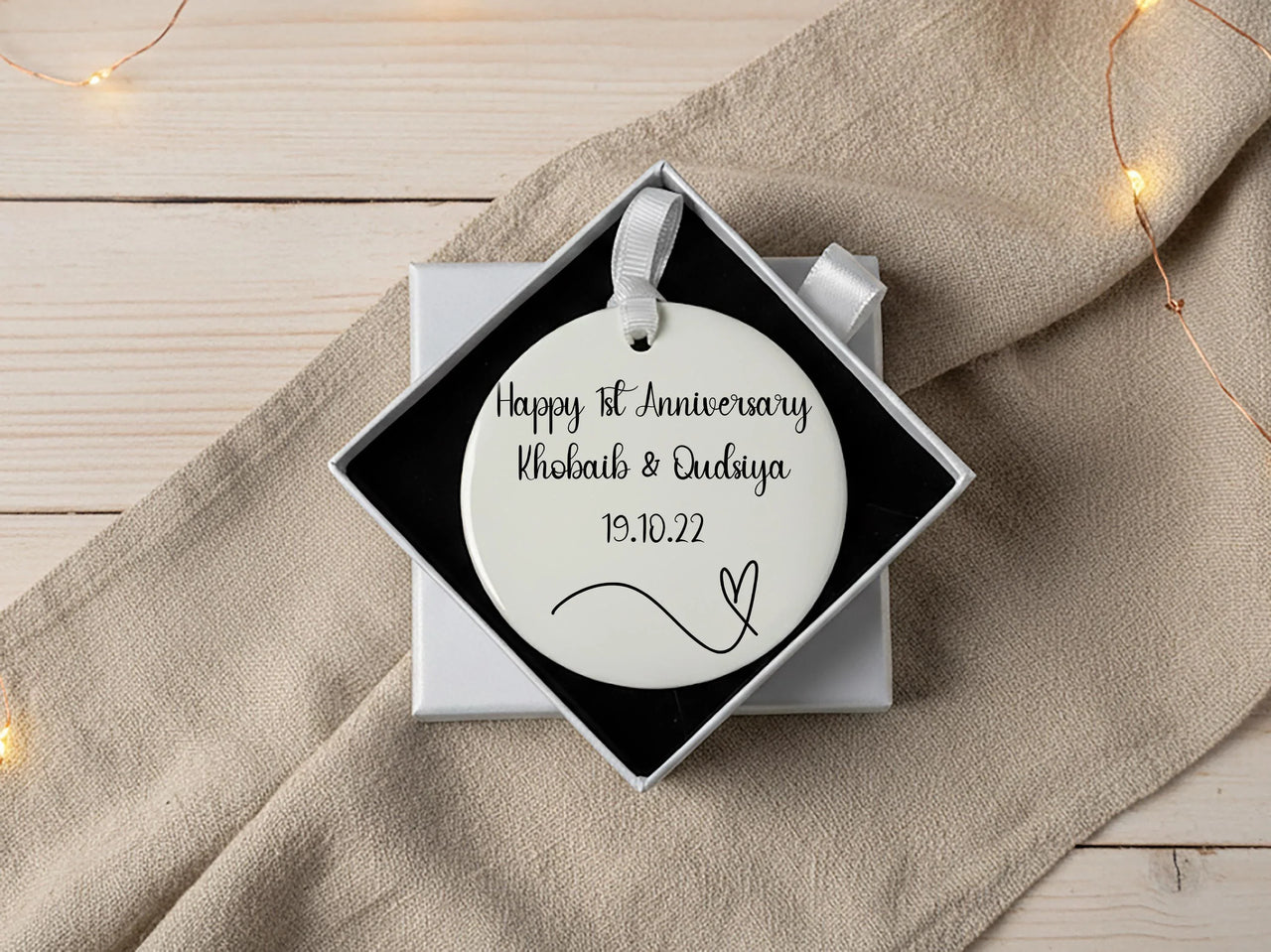 Celebrate the Milestone: Personalised 1st Wedding Anniversary Ornament, Paper Keepsake