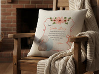 Personalised Easter Bunny Letter Cushion with Flowers - Cute Spring Poem Keepsake for Kids