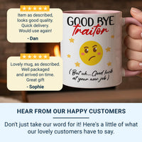 Goodbye Traitor (Good Luck!) Mug – Funny Leaving Gift for Colleague – New Job Farewell, Office Banter and Team Send_Off