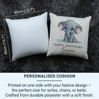 Personalised Elephant Cushion – Durable Printed Cushion With Custom Name Pillow