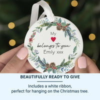 Floral Heart Ornament - Romantic Keepsake with Custom Love Message for Anniversaries & Valentine's