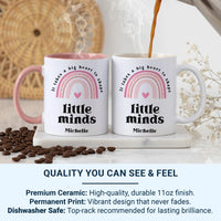 Personalised Teacher Mug - Big Heart Little Minds | Rainbow Heart Design Gift