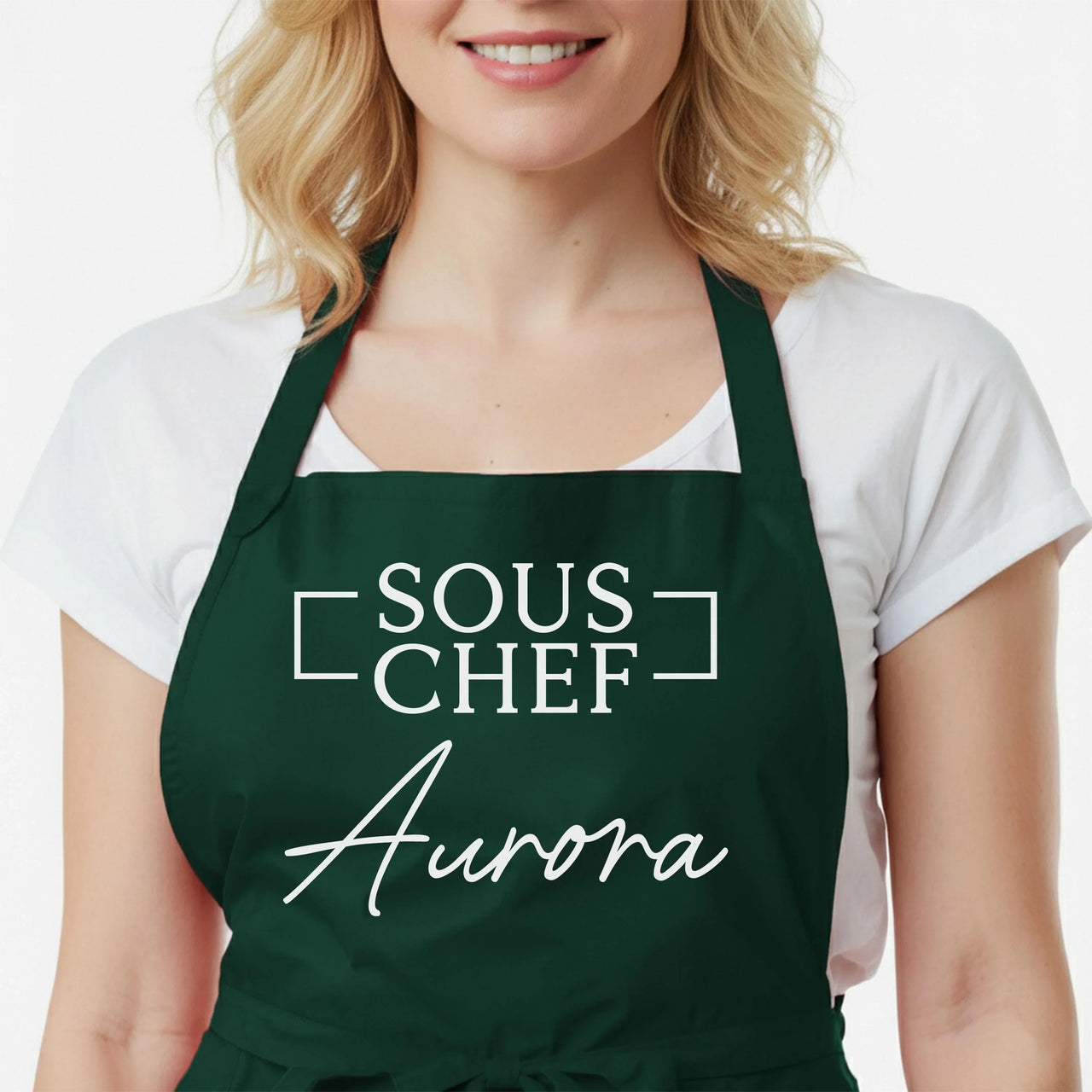 Matching Couple Aprons – Personalised Metallic & Glitter Print Kitchen Gift Set