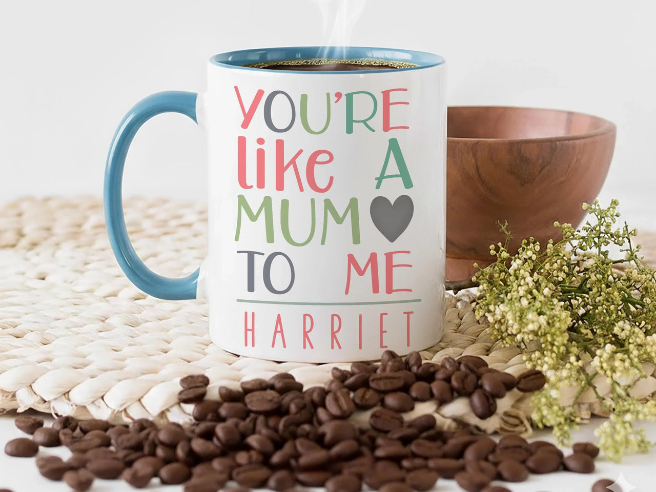 Like a Mum Mug – Personalised Name Mug with Heart Icon | Gift for Step Mum, Auntie