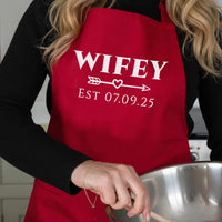Personalised Couple Aprons – Matching Custom Name Aprons with Adjustable Fit