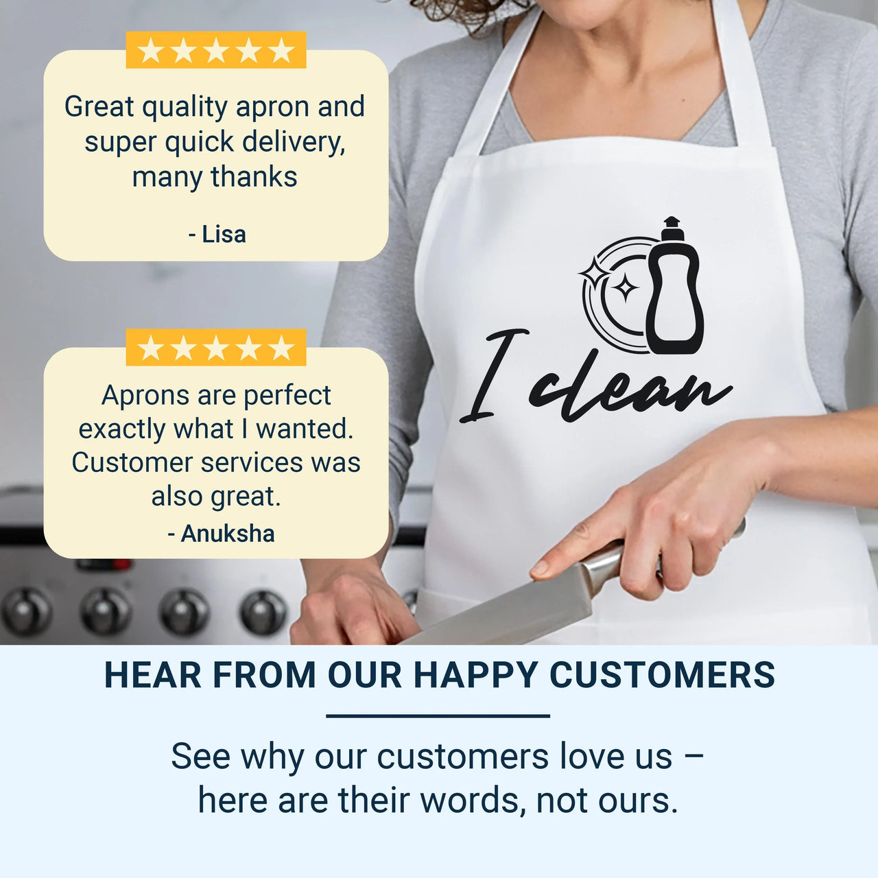 Personalised Couple Aprons - Matching His and Hers Adjustable Neck Strap Apron