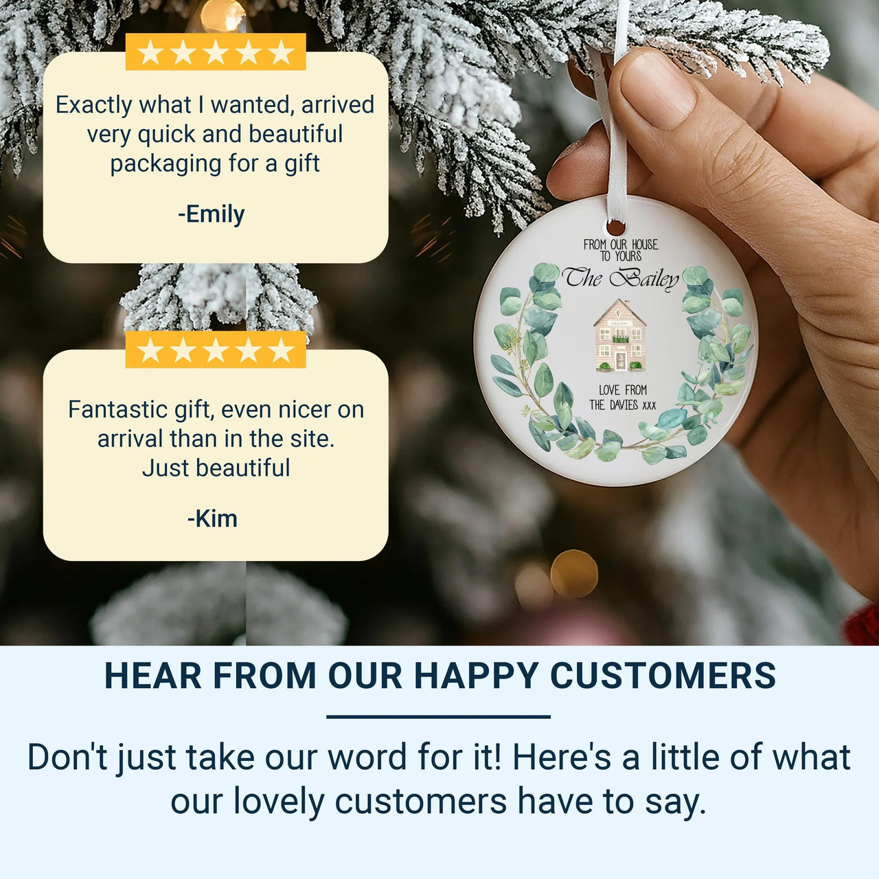 New Home Ornament - Watercolour House Keepsake for Housewarming & First Christmas Together