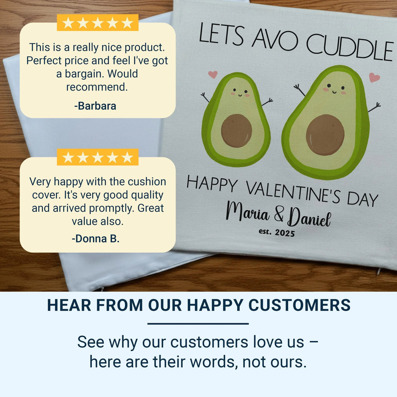 Personalised Avocado Cushion – Custom Name Pillow | Playful Pun Cushion Gift DENMARY