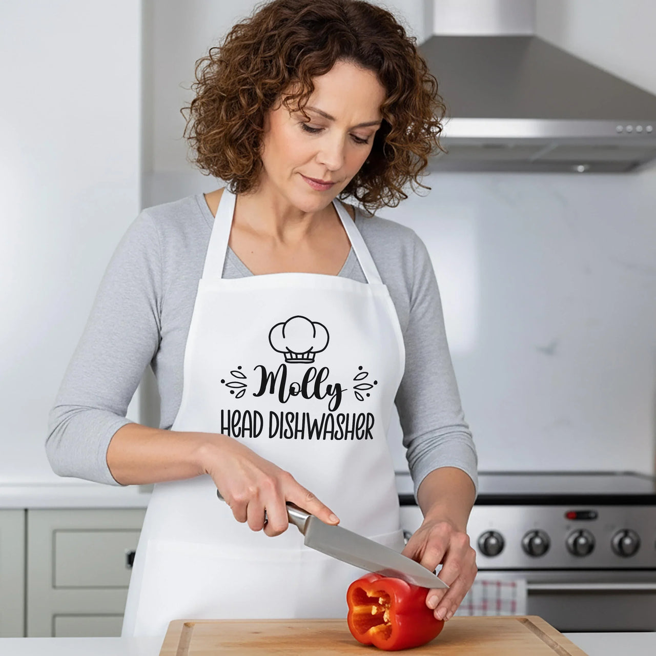 Personalised Couple Aprons - Head Chef & Dishwasher Funny Chef Apron Set