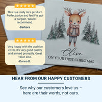 Personalised Baby Cushion – Custom Nursery Cushion | Baby's First Christmas Gift