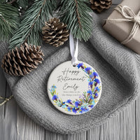 Retirement Ornament Set - Two-Sided Floral Keepsake with Custom Message or Photo