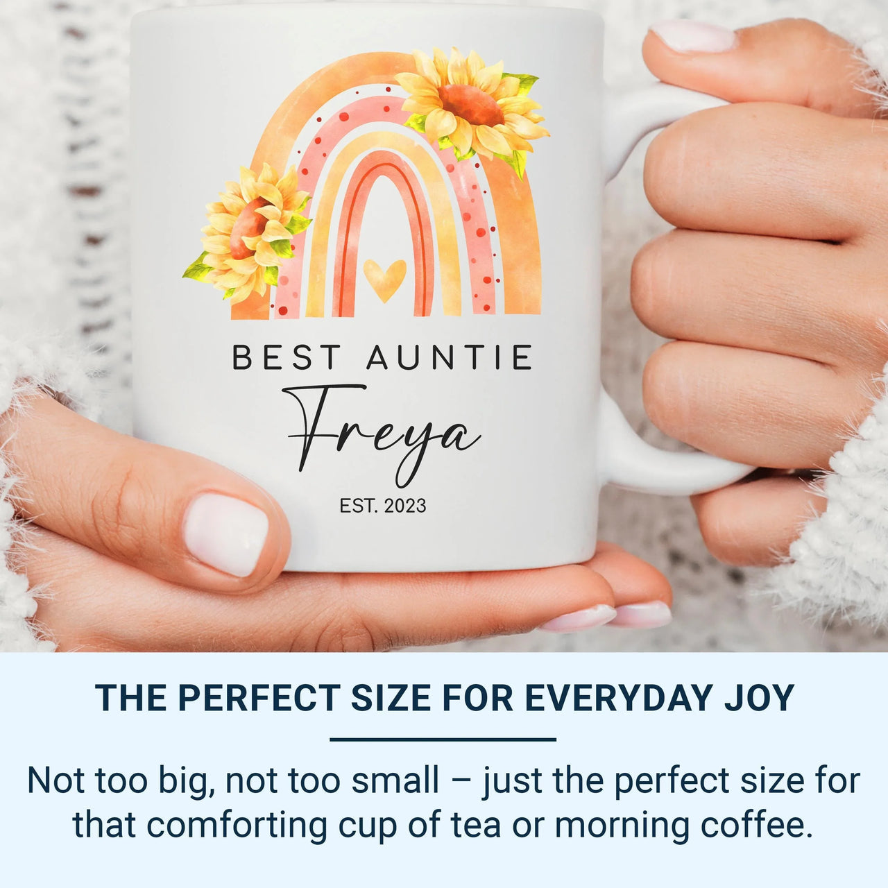 Personalised Auntie Mug – Custom Name & Est Date | New Aunt Gift Keepsake