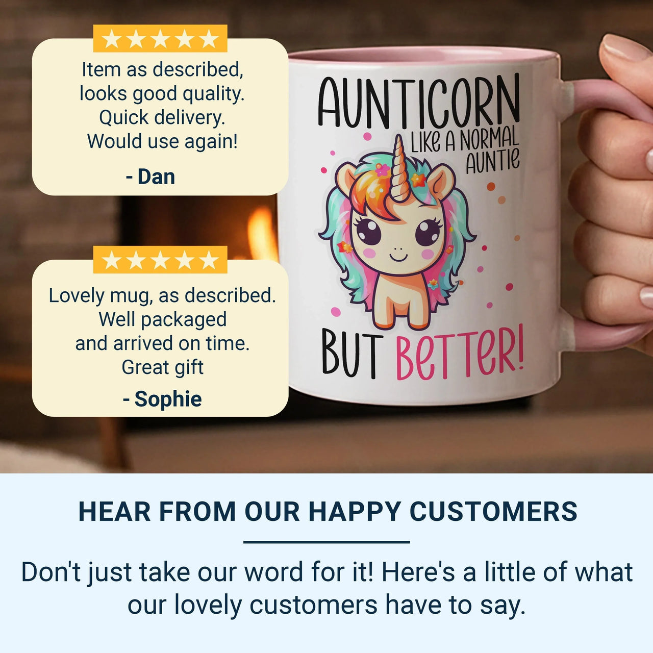 Aunticorn Mug – Funny Aunt Gift – “Like a Normal Auntie, But Better” Rainbow Unicorn for Birthdays and Just Because