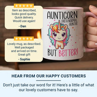 Aunticorn Mug – Funny Aunt Gift – “Like a Normal Auntie, But Better” Rainbow Unicorn for Birthdays and Just Because