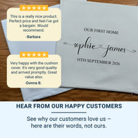 Personalised First Home Cushion – Custom Pillow Cover | New Home Pillow Gift