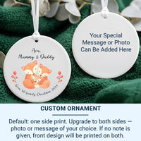 Personalised 1st Family Christmas Ornament - Adorable Trio Foxes Design - Xmas Keepsake - Christmas Eve Box Filler - Holiday Gift for Family