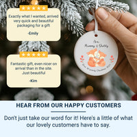 Personalised 1st Family Christmas Ornament - Adorable Trio Foxes Design - Xmas Keepsake - Christmas Eve Box Filler - Holiday Gift for Family