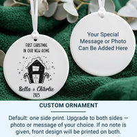 New Home Christmas Ornament 2023 - Gingerbread House with Candy Canes & Names