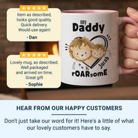 My Daddy Is rOARsome Mug – Personalised Lion and Cub Design with Child’s Name – Father’s Day Gift from Kids