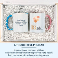 18th Birthday Balloons Mug – Personalised Name with Gold “18” and Pastel Stars – Party Morning Photo Prop and Milestone Keepsake