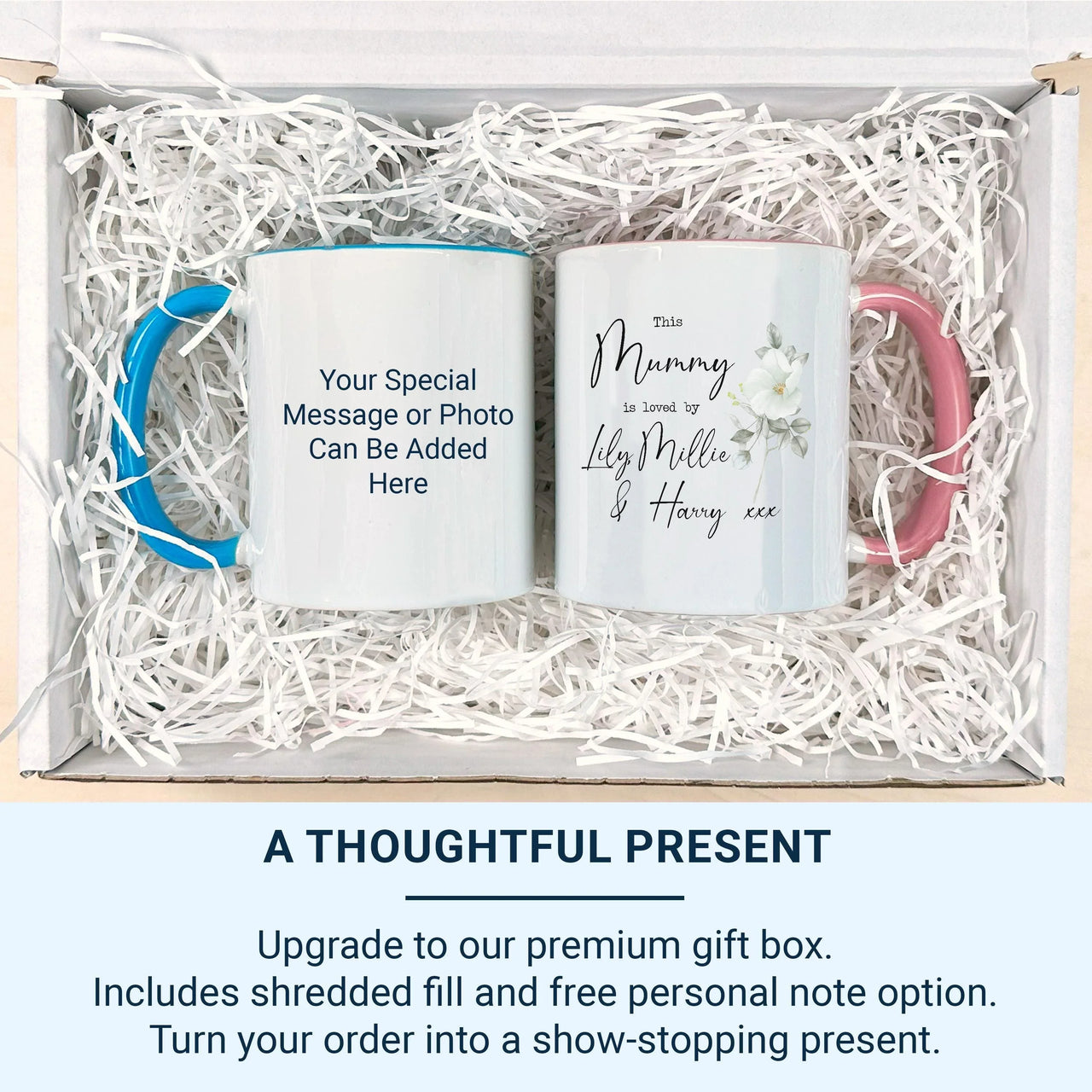 Personalised Mummy Mug – Custom Name Mug with Floral Detail | Gift for Mum