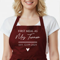 Personalized Wedding Apron – Custom Name, Adjustable Cotton & Durable Polyester Blend
