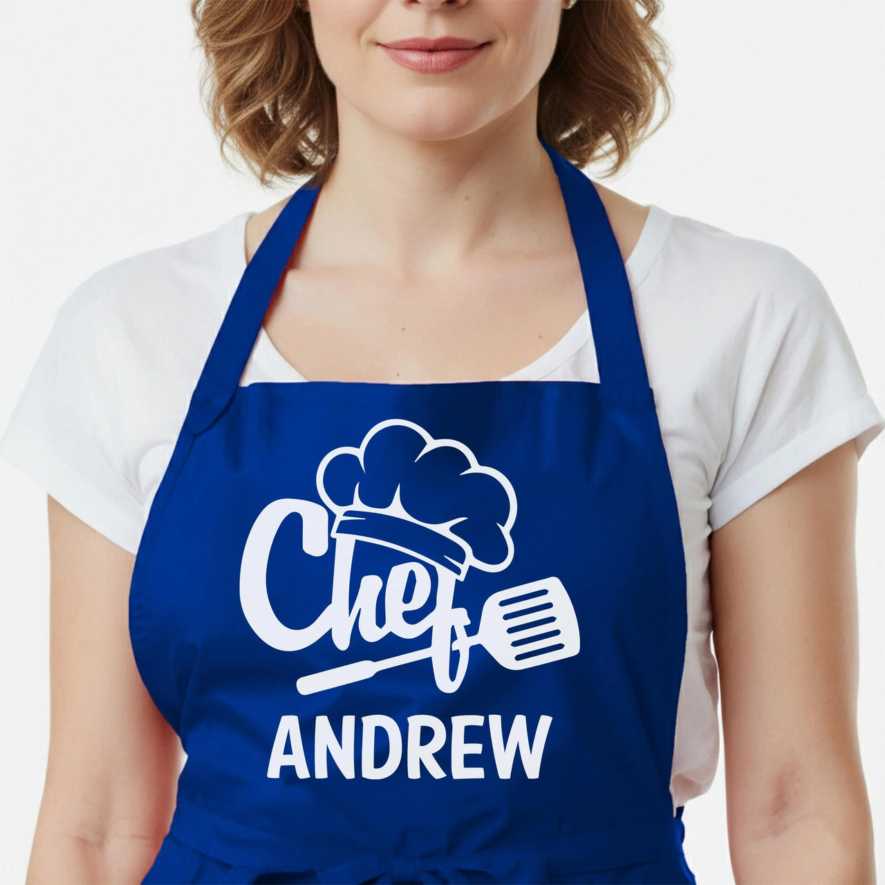 Personalized Kitchen Apron - Custom Chef Apron With Adjustable Neck Strap & Glitter Design