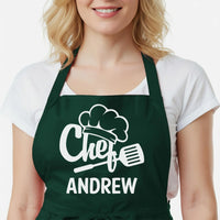 Personalized Kitchen Apron - Custom Chef Apron With Adjustable Neck Strap & Glitter Design