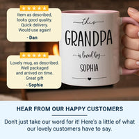 This Grandpa Is Loved By… Mug - Personalised Grandchild Name and Heart Icon - Grandad Birthday, Father’s Day and Christmas Keepsake