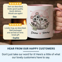 Personalised Couple Mug – Romantic Anniversary Gift with Cuddling Raccoon Design
