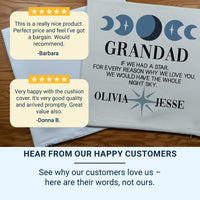 Personalised Grandad Cushion - Starry Sky Design with Heartfelt Message & Names