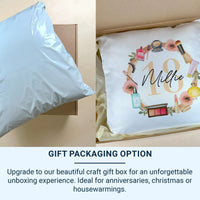 Personalised 18th Birthday Cushion – Custom Name Pillow With Vibrant Makeup Design