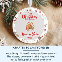New Home Gingerbread Ornament - First Christmas Keepsake for Couples & Housewarming