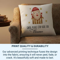 Personalised Santa Cushion - Playful Stars Design with Child's Name