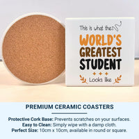 Greatest Student Mug – Funny Ceramic Coffee Cup With Playful Design & Stars