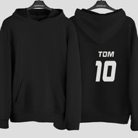 Charity Match Name Number Iron-On Transfer shown on a hoodie