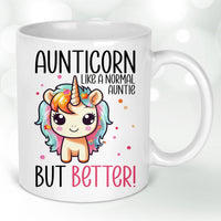 Thumbnail for Charming Aunticorn Mug - Customisable Auntie Gift - Humorous Unicorn Design - DENMARY