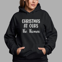 Christmas At Ours Iron-On Transfer - Personalised Family Christmas Design shown on a hoodie