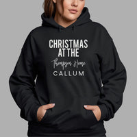 Christmas Family Name Iron-On Transfer shown on a hoodie