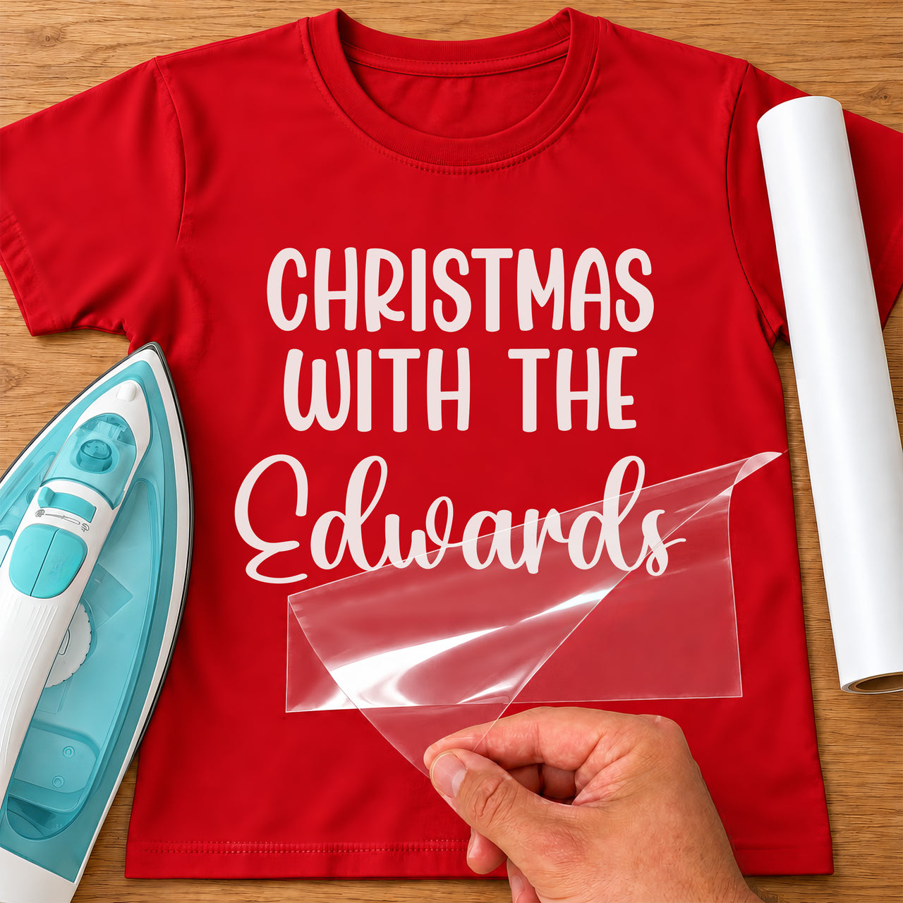 Christmas With The Family Iron-On Transfer - Classic Holly Design