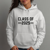 Class Of Varsity Iron-On Transfer - Personalised Graduation Year Design shown on a hoodie
