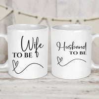 Thumbnail for Couples' Engagement Mugs - His & Hers Set - Fiancé Gifts - Lovebirds Design - DENMARY